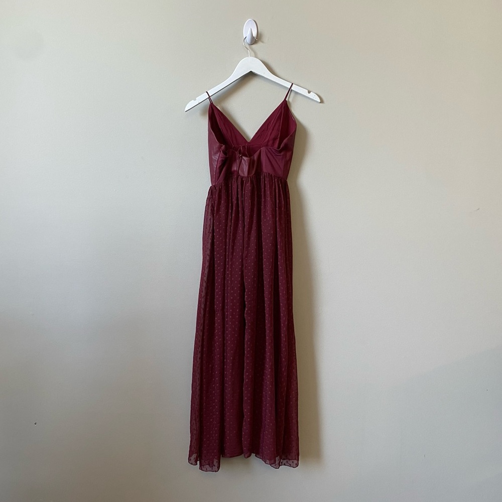 Free People Bedhead Ballerina burgundy red Jacquard a-line dress - Picture 7 of 11
